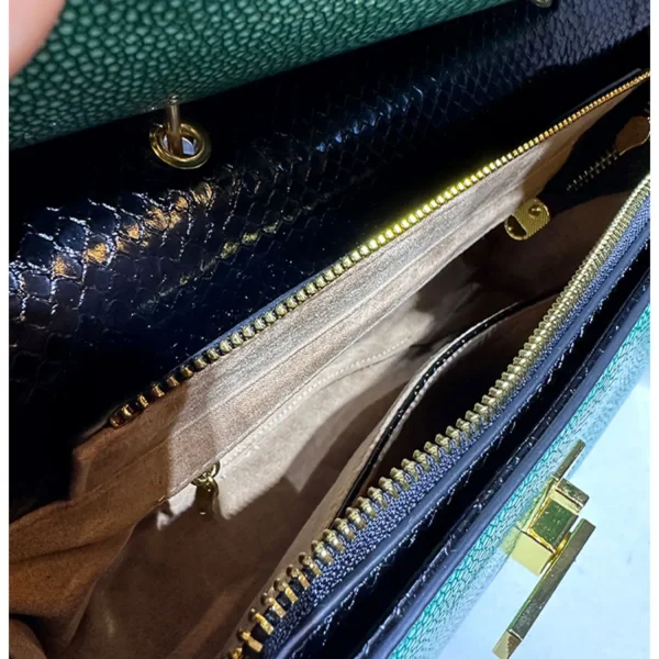 Pearl Fish Leather Pattern Handbags Shell Bag Cowhide Leather Shoulder - Image 5