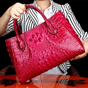 Crocodile Leather Genuine Leather Portable Shoulder Messenger Bag - Image 5