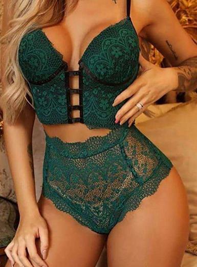 Corset Style Two Piece Lingerie Set - Power Day Sale