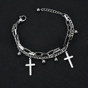Double Layers Cross Bracelets For Women - Image 3