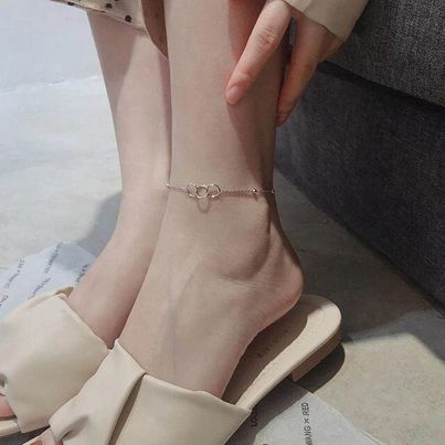 Interlocking Three-ring Anklet for Women