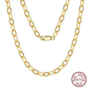 925 Sterling Silver 14K Gold Plated Chain