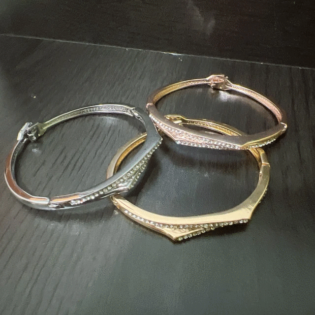 Micro-Inlaid Diamond Geometry Design Bracelets