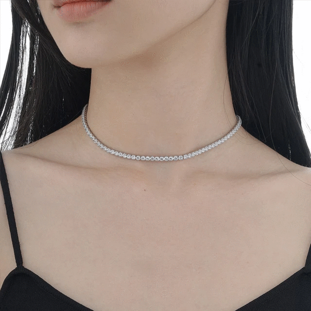 Sweet Dazzling CZ Clavicle Choker Necklace