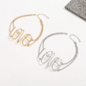 Exaggerated Big LOVE Letter Choker Necklace for Women - Image 6