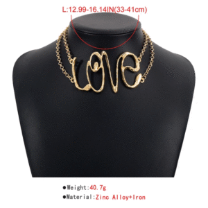 Exaggerated Big LOVE Letter Choker Necklace for Women - Image 5
