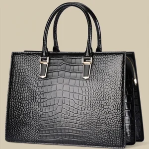 Briefcase First Layer Cowhide Genuine Leather Shoulder Messenger Bag - Image 5