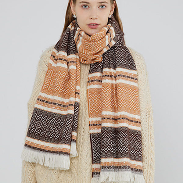 Attractive Geometric Fringe Winter Warm Acc Scarves