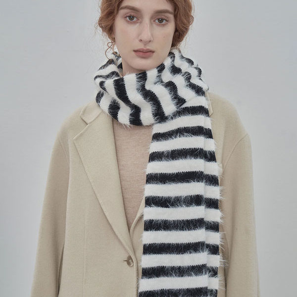 High Quality Stripes Fiber Winter Warm Long Scarf