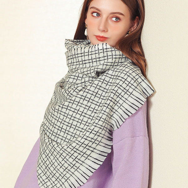 Beautiful Plaid Fringe Fiber Winter Warm Long Scarves