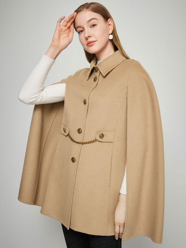 Woolen Camel Cape Spring Outerwear Poncho Capes