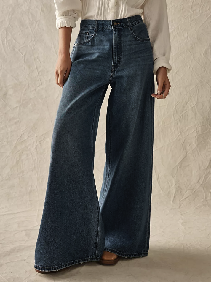Straight Vintage High Rise Wide Leg Bottoms Jeans
