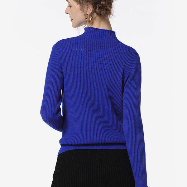 High Collar Long Sleeves Sweaters - Image 4