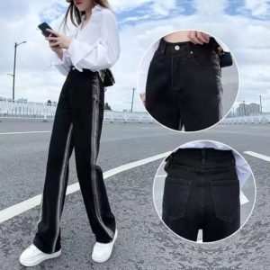 Retro High Waist Harajuku Vintage Black Jeans - Image 4