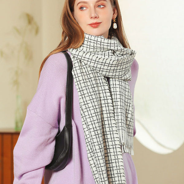 Beautiful Plaid Fringe Fiber Winter Warm Long Scarves - Image 5