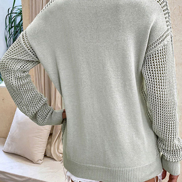 V-Neck Long Sleeves Acrylic Sweaters - Image 4