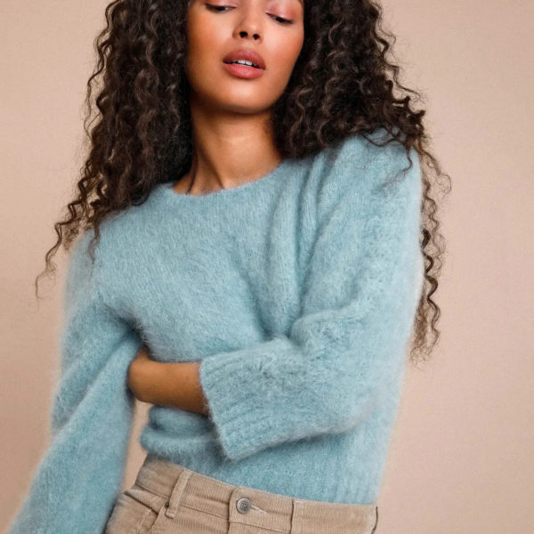 Jewel Neck Long Sleeves Wool Sweaters - Image 3