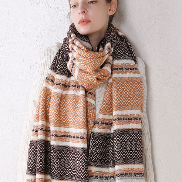 Attractive Geometric Fringe Winter Warm Acc Scarves - Image 4