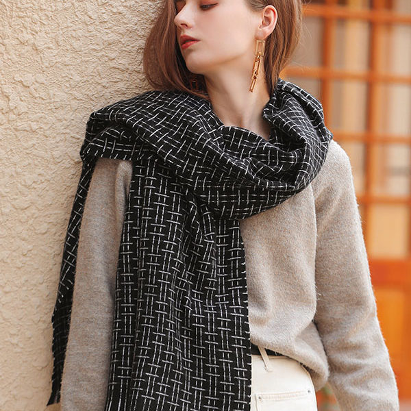 Beautiful Plaid Fringe Fiber Winter Warm Long Scarves - Image 3