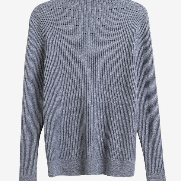 High Collar Long Sleeves Sweaters - Image 5