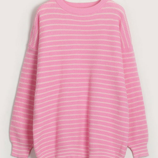 Stripes Jewel Neck Long Sleeves Daily Sweaters - Image 2