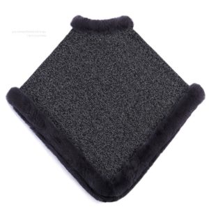Faux Fur Rex Knitted Shawl Rabbit Fur Cape - Image 7