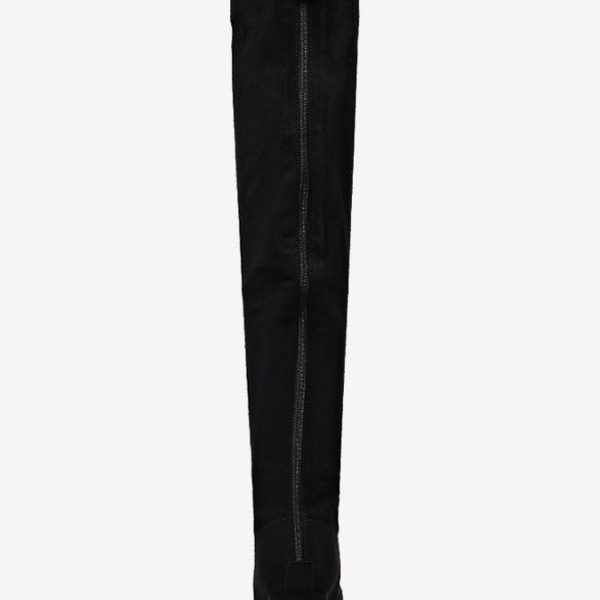 Chunky Heel Thigh High Micro Suede Upper Boots - Image 4
