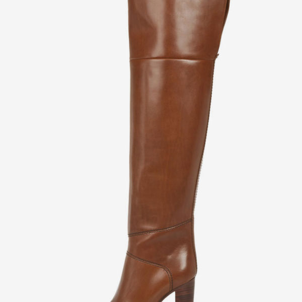 Thigh High Round Toe Chunky Heel Over The Knee Boots - Image 3