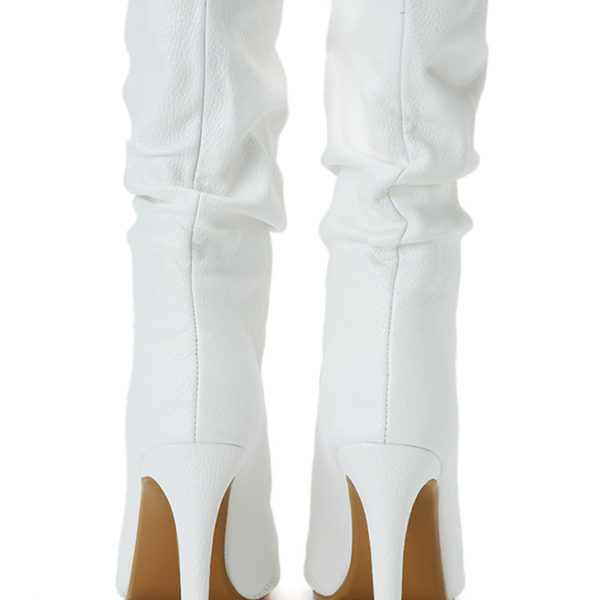 White Ankle Boots Peep Toe High Heel Sandal Booties - Image 2