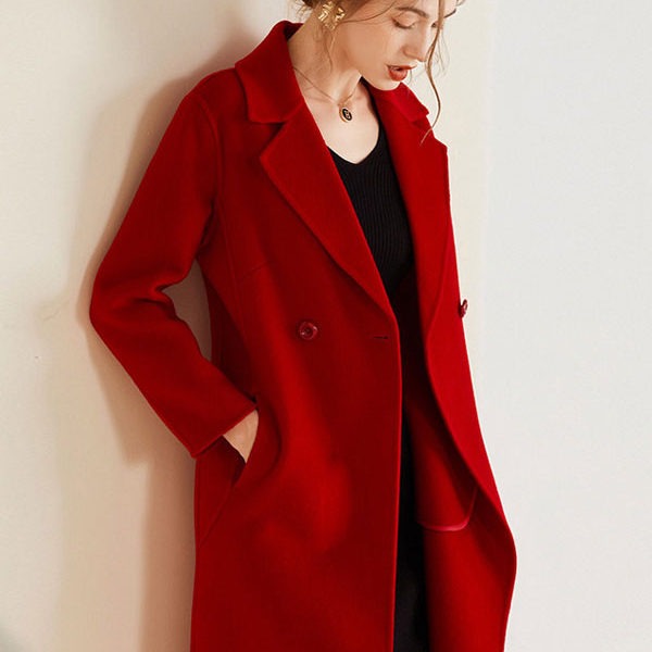 Women's Wool Coat 100% Wool Overcoat Winter Outerwear 2023