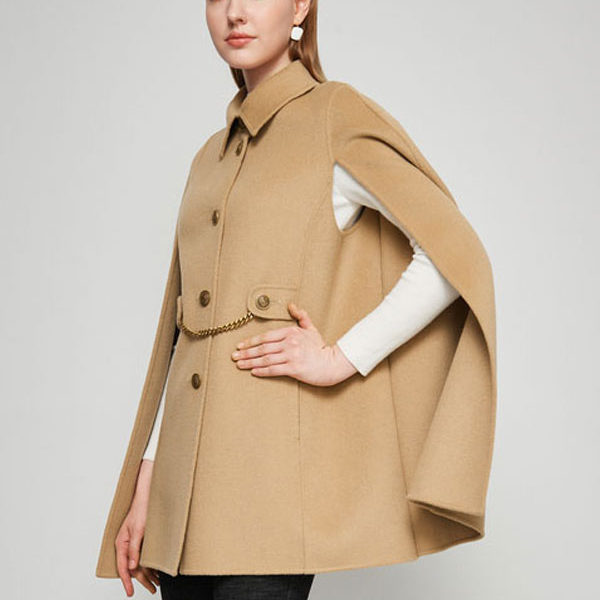 Woolen Poncho Coat Camel Cape Spring Outerwear For Women 2023 - Image 4