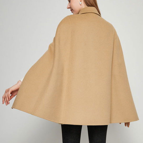 Woolen Poncho Coat Camel Cape Spring Outerwear For Women 2023 - Image 2