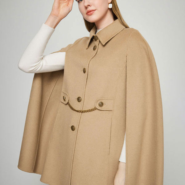 Woolen Poncho Coat Camel Cape Spring Outerwear For Women 2023