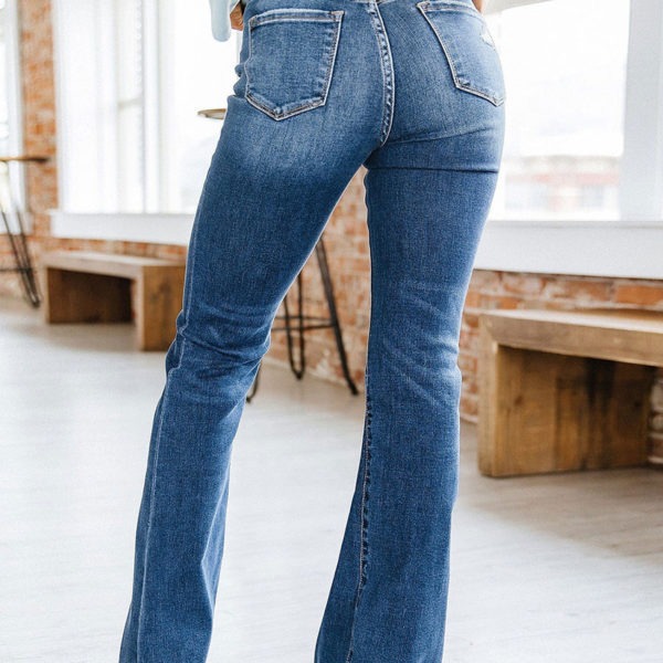 Bootcut Jeans High Rise Cotton Spring Flare Bottom For Women 2023