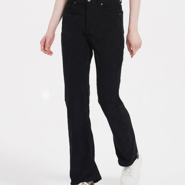 Jeans For Women Fashion Black Straight Denim Bottoms