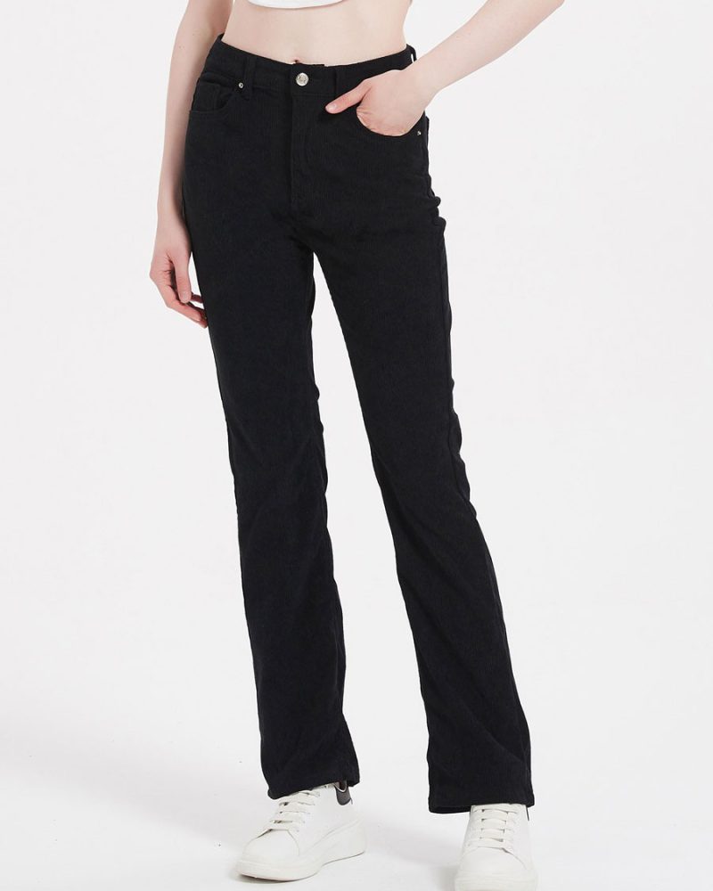 Jeans For Women Fashion Black Straight Denim Bottoms