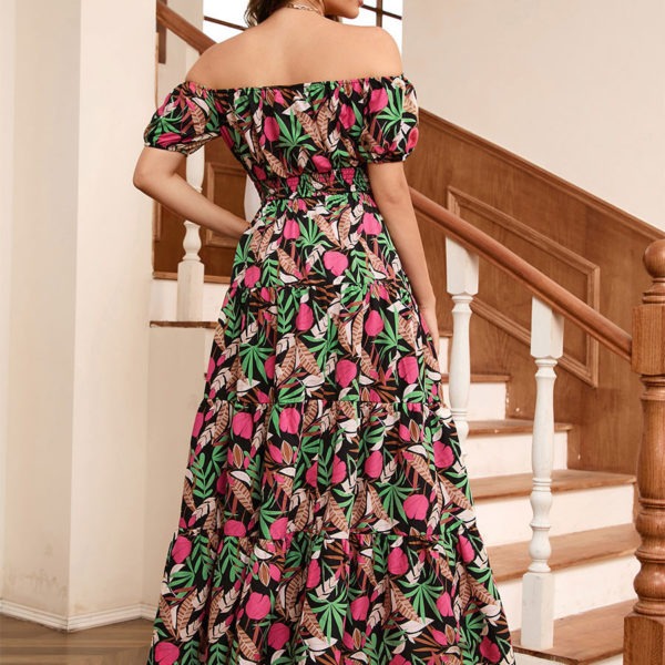 Skirt Set Black Floral Print Beach Casual Two Piece Sets