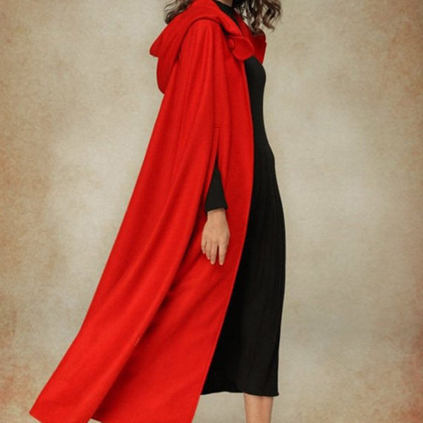 Women Poncho Hooded Hunter Green Poncho Oversized Cape