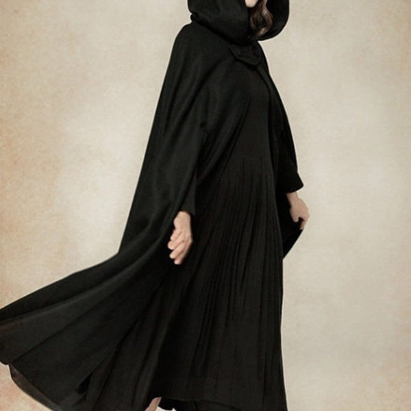 Women Poncho Hooded Hunter Green Poncho Oversized Cape