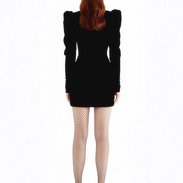 Party Dresses Black Jewel Neck Bows Long Sleeves Semi Formal Dress