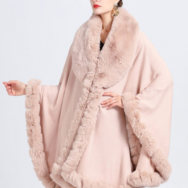 Cloak Cape Faux Fur Bride Wraps Poncho Coat For Women - Image 2