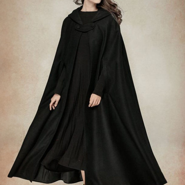 Women Poncho Hooded Hunter Green Poncho Oversized Cape
