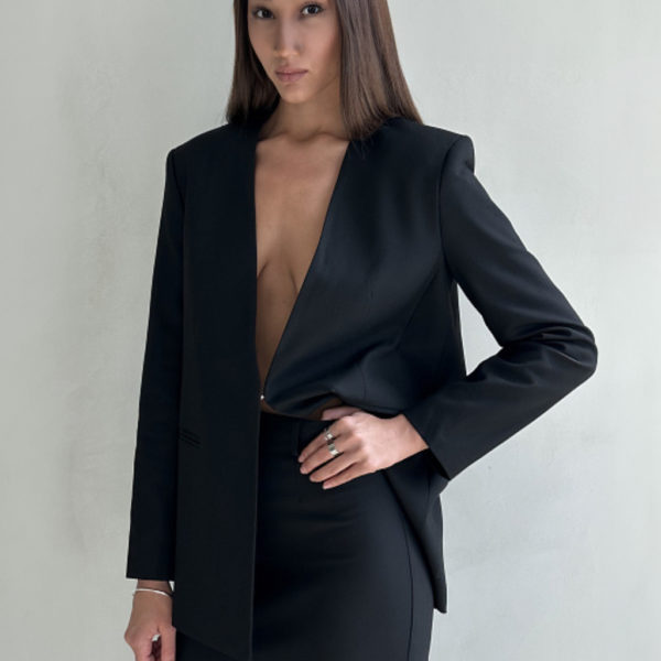 Blazer Jacket For Women Modern V-Neck Long Sleeves Outerwear