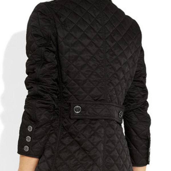 Quilted Jacket Turndown Collar Padded Coat Spring Cozy Outerwear