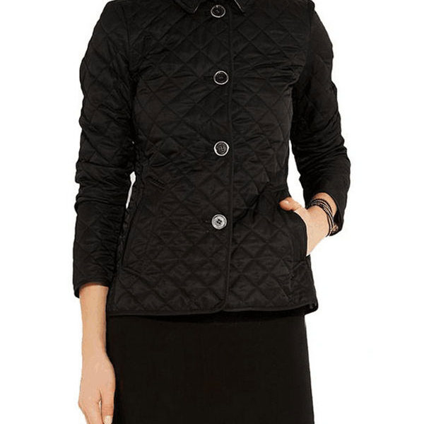 Quilted Jacket Turndown Collar Padded Coat Spring Cozy Outerwear