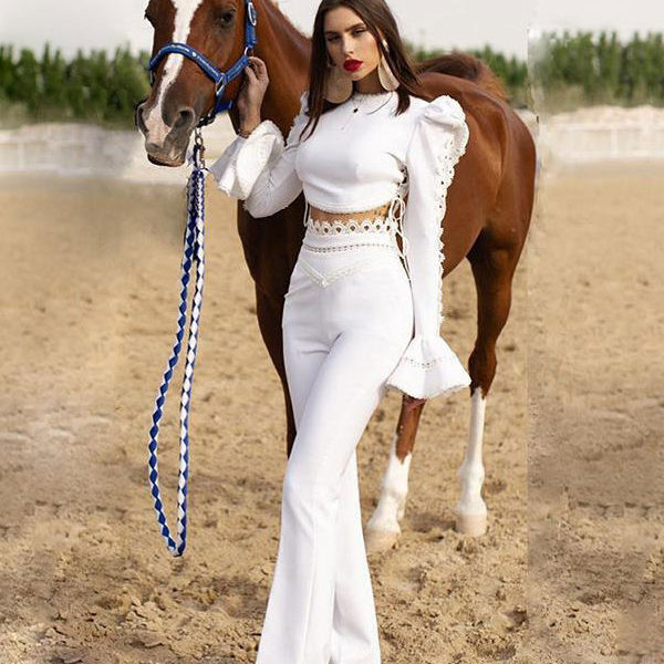 Top And Pant Set Long Sleeve Bridal Wedding Two Piece Sets