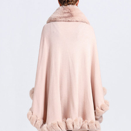 Cloak Cape Faux Fur Bride Wraps Poncho Coat For Women - Image 3