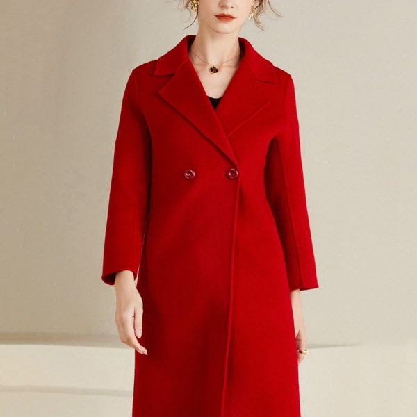 Women's Wool Coat 100% Wool Overcoat Winter Outerwear 2023