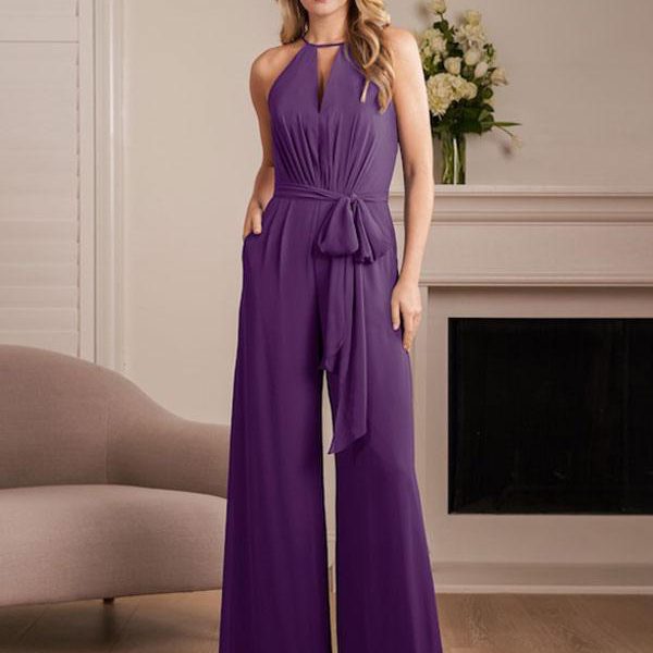 Bridesmaid Dress Chiffon A-Line Floor-Length Wedding Party Dress Free Customization