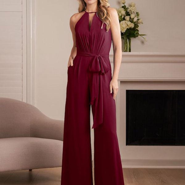 Bridesmaid Dress Chiffon A-Line Floor-Length Wedding Party Dress Free Customization